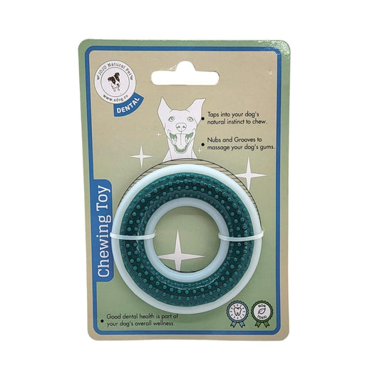 TPR & Nylon Dental Chew Ring Toy for Dogs - Ideal for Aggressive Chewers – (4" Diameter)
