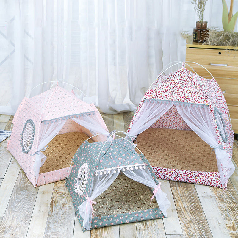 tent bed for cats Comfy Calming Pet Tent Bed for Small Dogs and Cats Red / XL