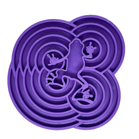 Water Frog eTray - Shallow Slow Feeder Dog Bowl for Enrichment | USA Made