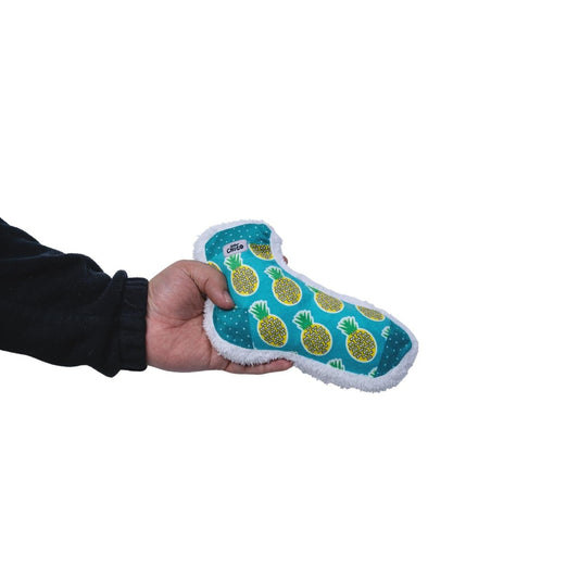 Squeaky Sock Plush Dog Toy – Whimsy Wonders Pineapple Design