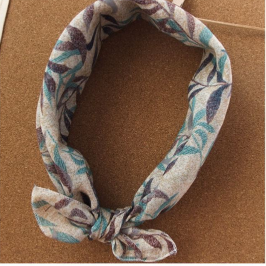 100% Cotton Fashion Square Scarf Made in Korea with Design Pattern
