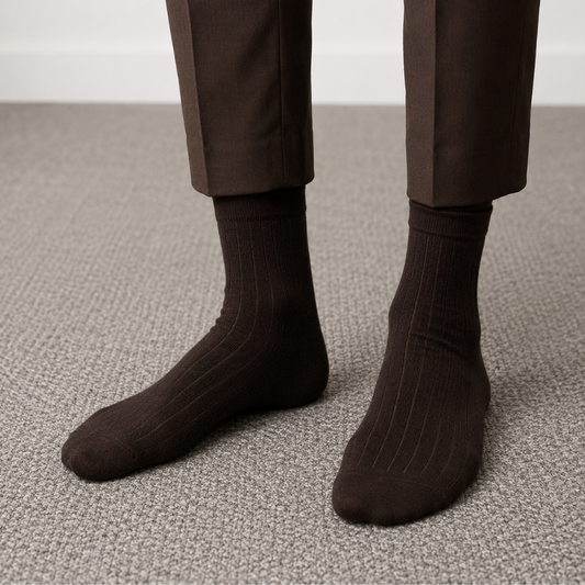 Men's Premium Plain Ribbed Crew Socks