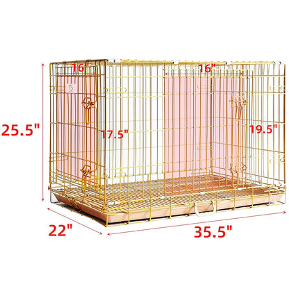 24-42" Collapsible Copper Gold Dog Crate GLD24-42