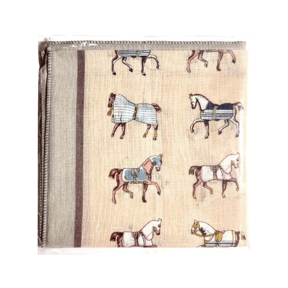 100% Cotton Fashion Square Scarf Made in Korea with Design Pattern
