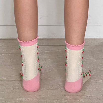 Premium Women’s Fashion Crew Socks with Design Patterns