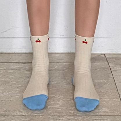 Premium Women’s Fashion Crew Socks with Design Patterns