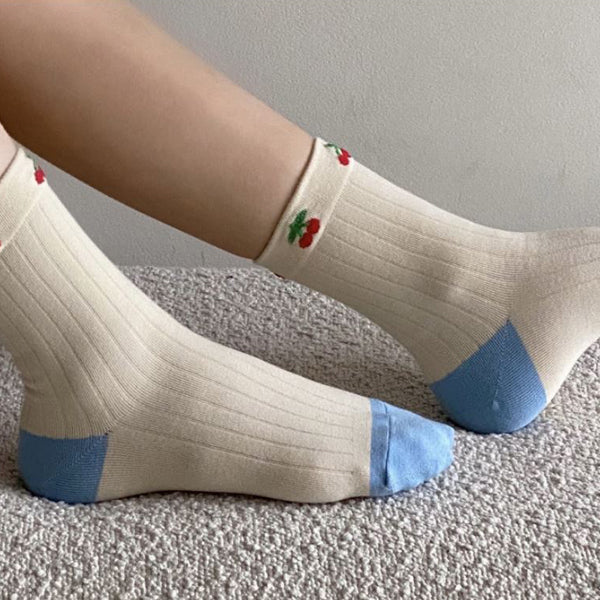 Premium Women’s Fashion Crew Socks with Design Patterns