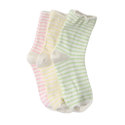 Premium Women’s Fashion Non-binding socks Stripe Crew Socks