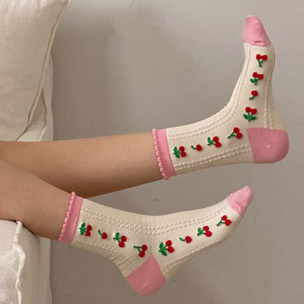 Premium Women’s Fashion Crew Socks with Design Patterns