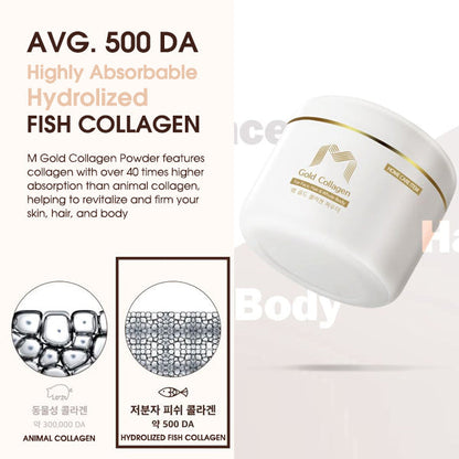 M GOLD Collagen Powder - Premium Protein for Healthy Skin, Hair, and Body
