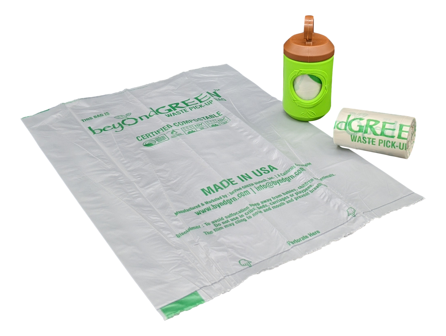 beyondGREEN Dog Poop Bag Leash Dispenser – Clip-On Holder Fits Standard Rolls – Durable & Portable