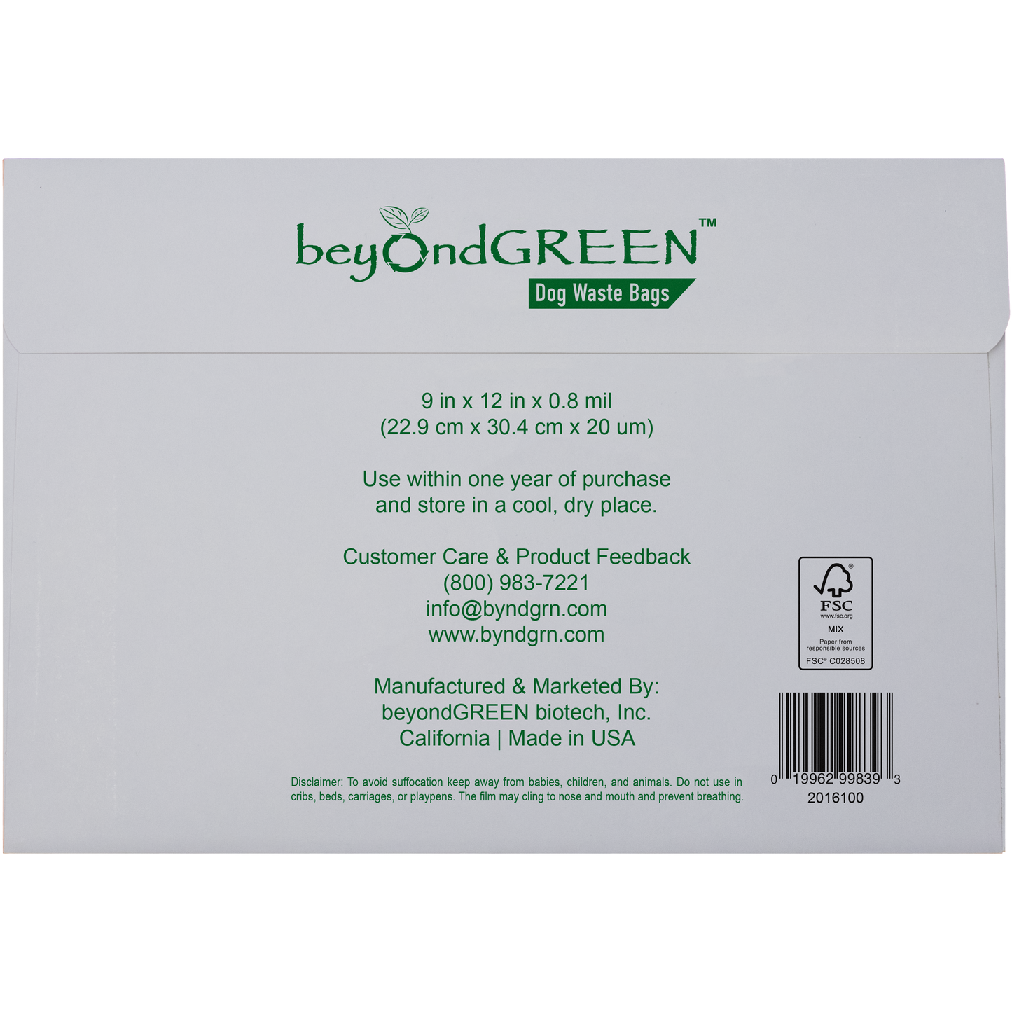 beyondGREEN Dog Waste Bags – Single-Pull Dispenser Refill Pack – Made in USA, Leak-Resistant, One-At-A-Time Dispensing (100 Bags per Pack)