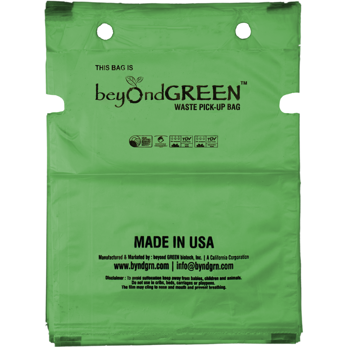 beyondGREEN Dog Waste Bags – Single-Pull Dispenser Refill Pack – Made in USA, Leak-Resistant, One-At-A-Time Dispensing (100 Bags per Pack)