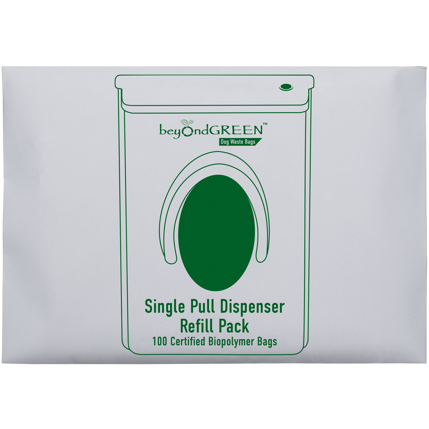 beyondGREEN Dog Waste Bags – Single-Pull Dispenser Refill Pack – Made in USA, Leak-Resistant, One-At-A-Time Dispensing (100 Bags per Pack)