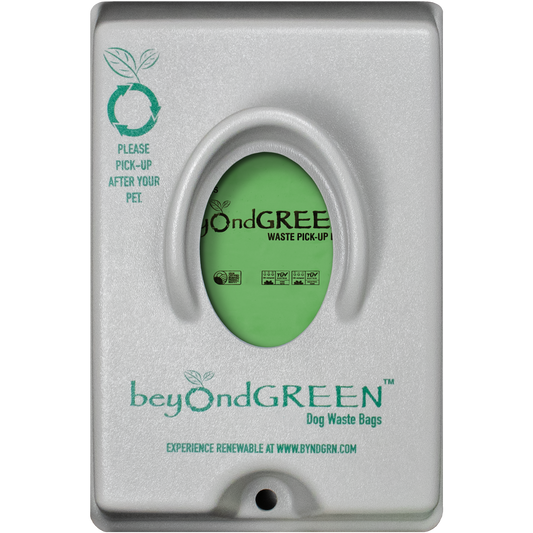 beyondGREEN Single-Pull Dog Waste Bag Dispenser – Wall/Pole Mount – Compatible with Single-Pull Header Packs – Heavy-Duty Construction