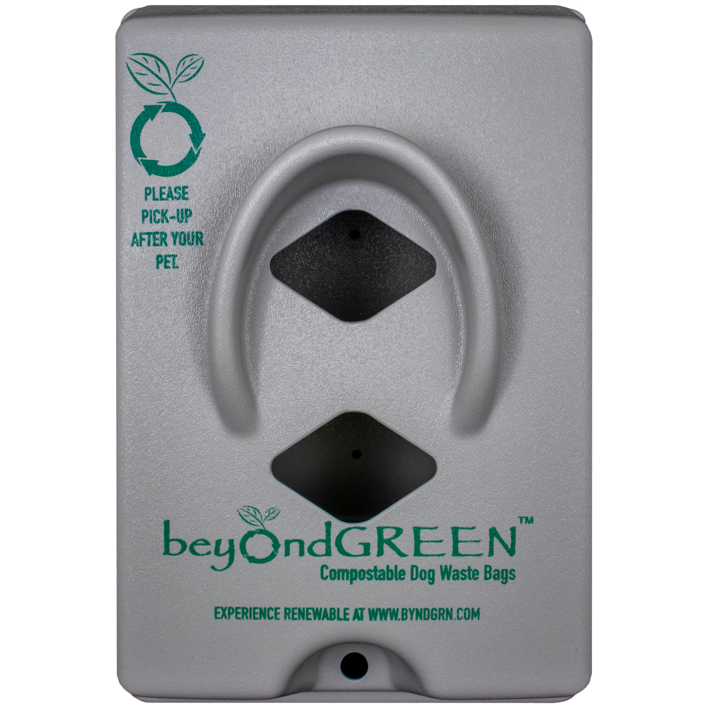 beyondGREEN Dog Waste Bag Dispenser – Wall & Pole Mount – Standard Roll Compatible, Front-Load