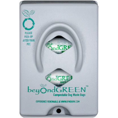 beyondGREEN Dog Waste Bag Dispenser – Wall & Pole Mount – Standard Roll Compatible, Front-Load