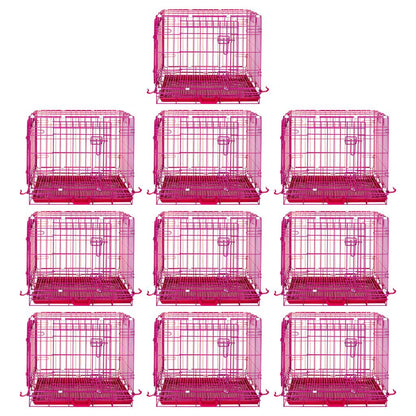 24-42" Collapsible Pink Dog Crate RED24-42