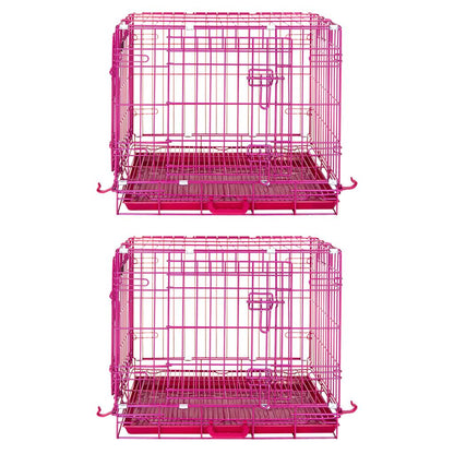 24-42" Collapsible Pink Dog Crate RED24-42