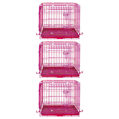 24-42" Collapsible Pink Dog Crate RED24-42