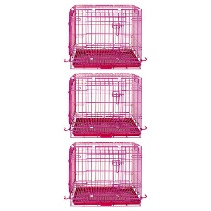 24-42" Collapsible Pink Dog Crate RED24-42
