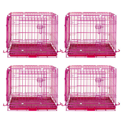 24-42" Collapsible Pink Dog Crate RED24-42