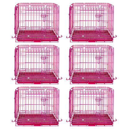 24-42" Collapsible Pink Dog Crate RED24-42