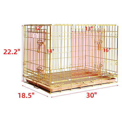 24-42" Collapsible Copper Gold Dog Crate GLD24-42