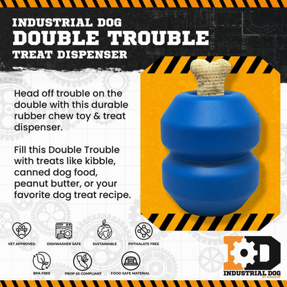 Double Trouble Dog Toy - Dual Chamber Treat Dispenser for Large Dogs | USA Made