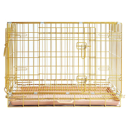24-42" Collapsible Copper Gold Dog Crate GLD24-42