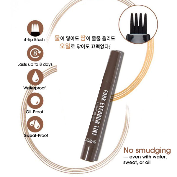 RiRe Fork Eye Brow Tint Tatoo Brush - Grey Brown