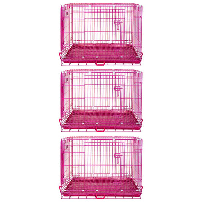 24-42" Collapsible Pink Dog Crate RED24-42