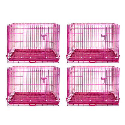 24-42" Collapsible Pink Dog Crate RED24-42