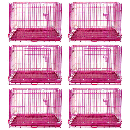24-42" Collapsible Pink Dog Crate RED24-42