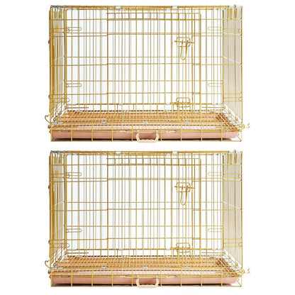24-42" Collapsible Copper Gold Dog Crate GLD24-42