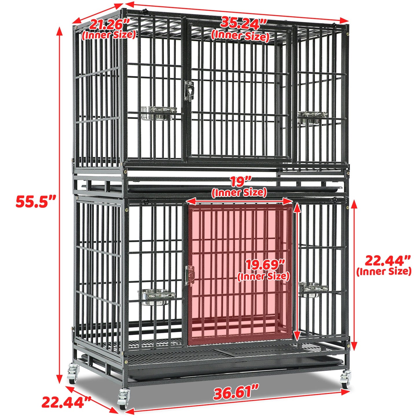 37" Stackable Heavy Duty Dog Crate 371D03