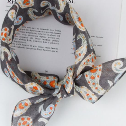 100% Cotton Fashion Square Scarf Made in Korea with Design Pattern