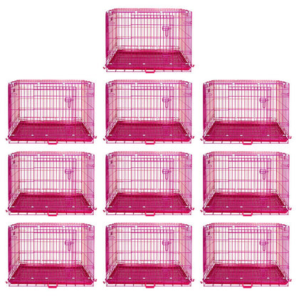 24-42" Collapsible Pink Dog Crate RED24-42