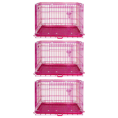 24-42" Collapsible Pink Dog Crate RED24-42