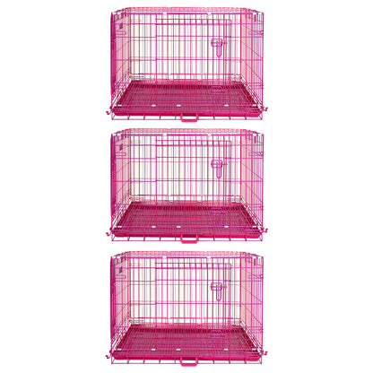 24-42" Collapsible Pink Dog Crate RED24-42