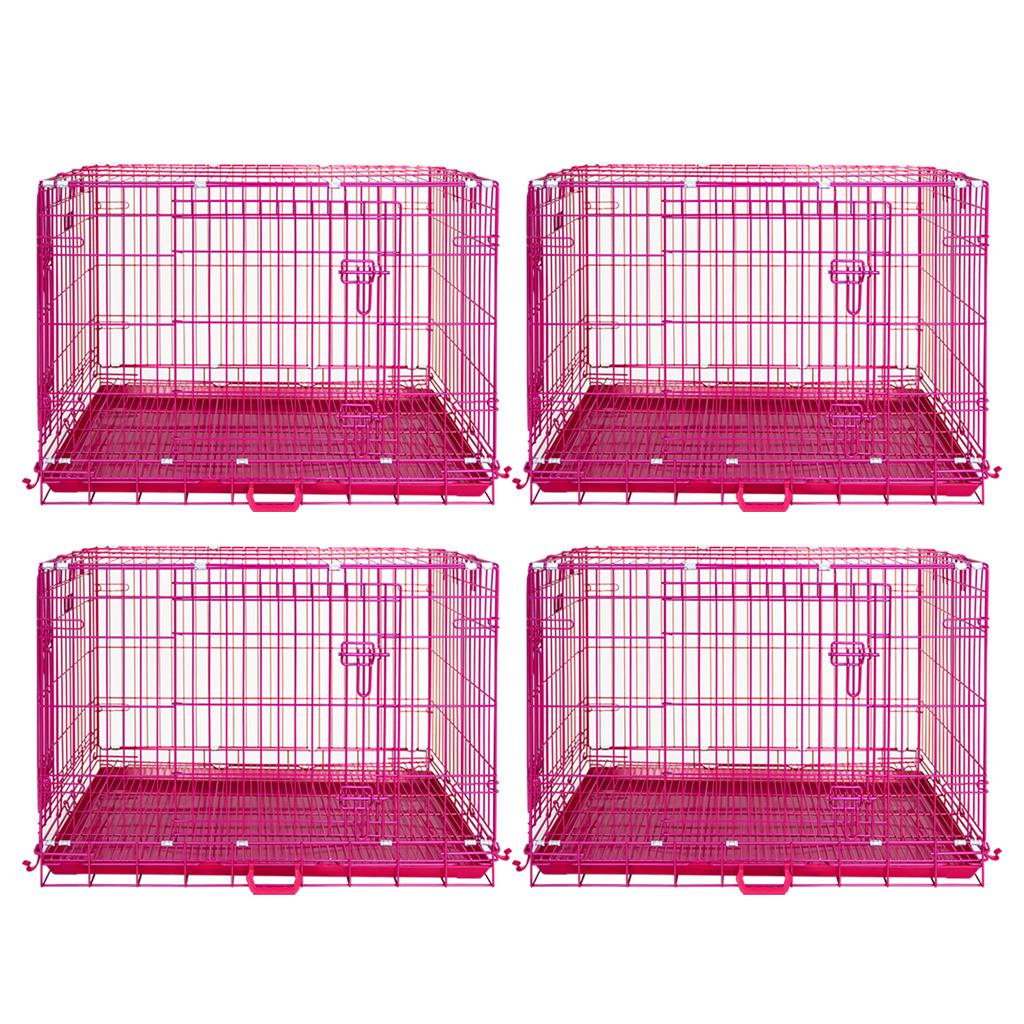 24-42" Collapsible Pink Dog Crate RED24-42