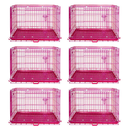 24-42" Collapsible Pink Dog Crate RED24-42