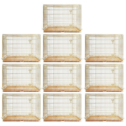 24-42" Collapsible Copper Gold Dog Crate GLD24-42