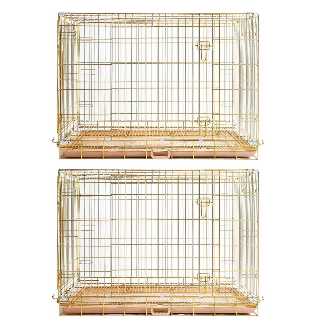 24-42" Collapsible Copper Gold Dog Crate GLD24-42