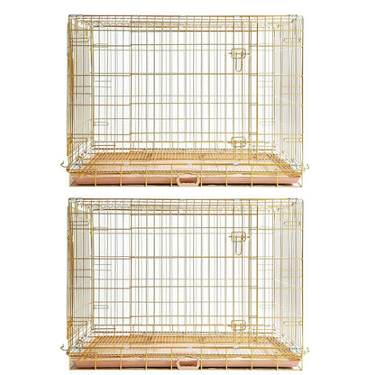 24-42" Collapsible Copper Gold Dog Crate GLD24-42