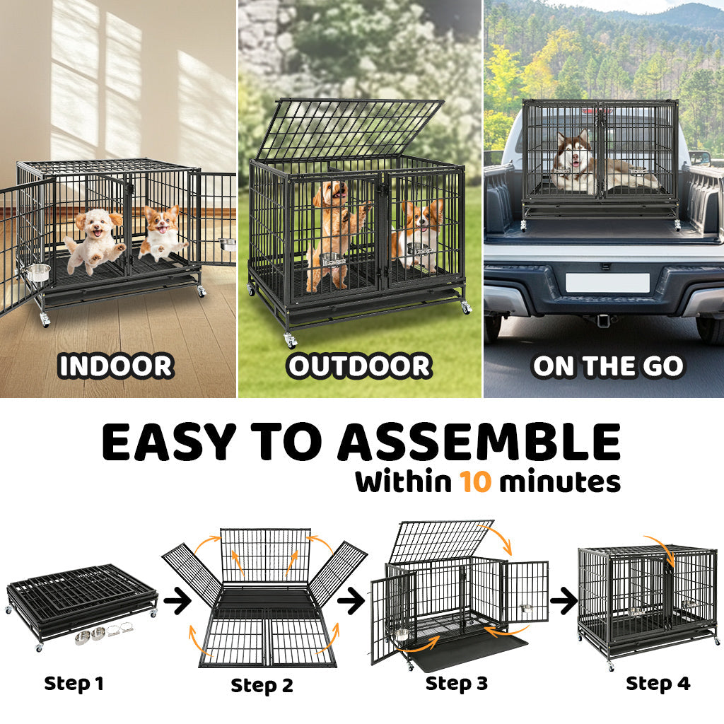 42" Stackable Dog Crate with Divider 43S (Extra Height)