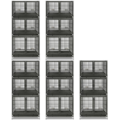 43" Three-Tier Foldable Dog Crate 43TTS