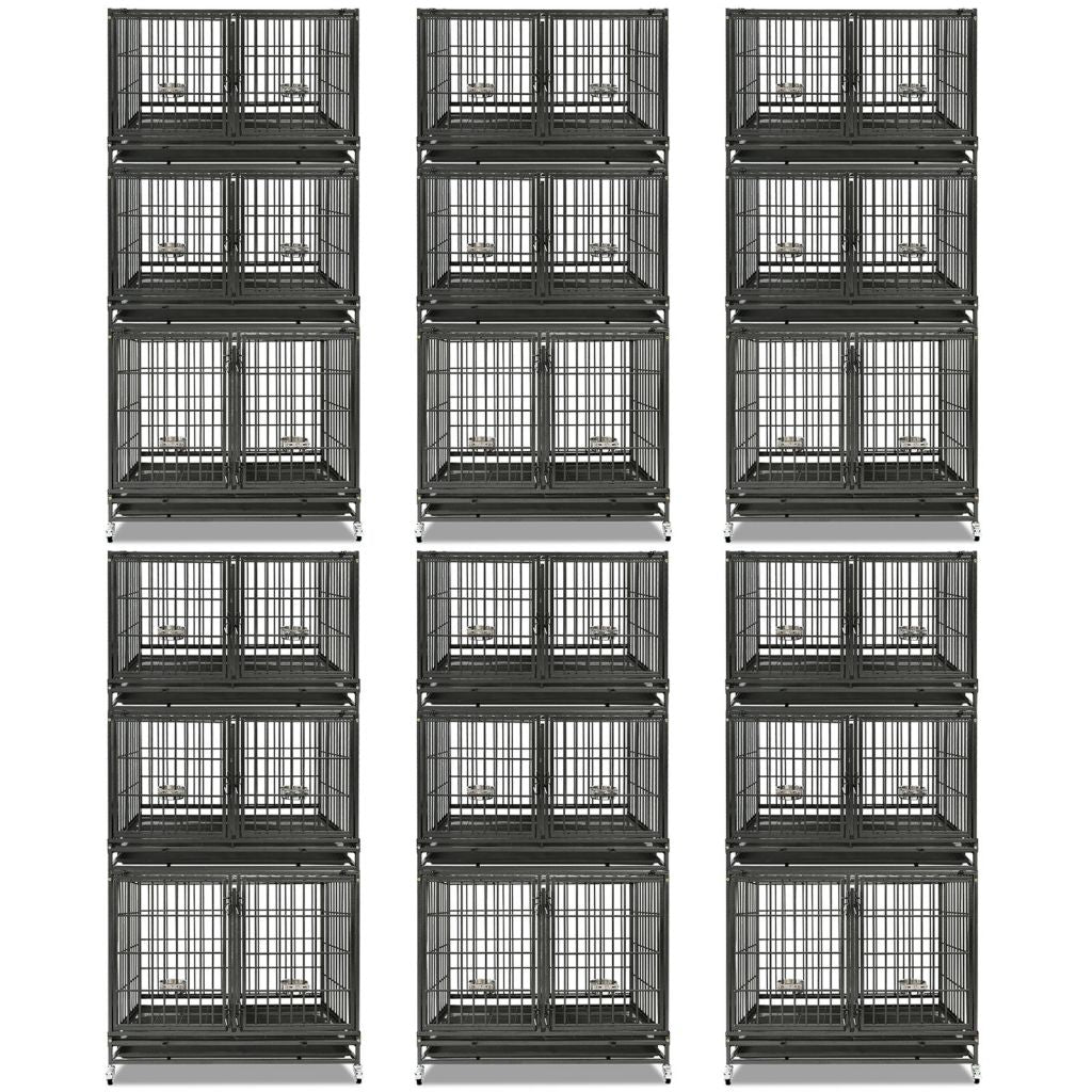 43" Three-Tier Foldable Dog Crate 43TTS