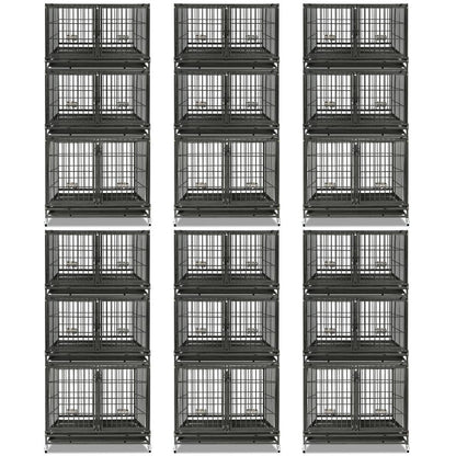 43" Three-Tier Foldable Dog Crate 43TTS