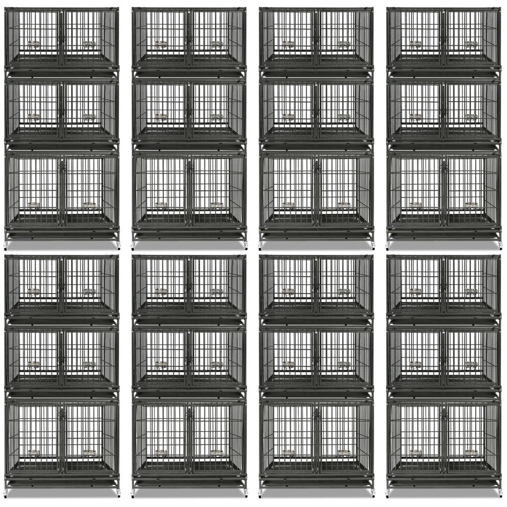 43" Three-Tier Foldable Dog Crate 43TTS